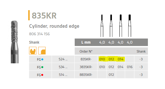 835KR.png diamond bur cylinder rounded edge