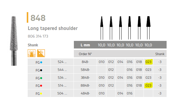 848.png diamond bur long tapered shoulder