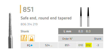 Safeend.png diamond bur safe end round end tapered