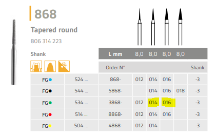 Taperedround.png diamond bur tapered round