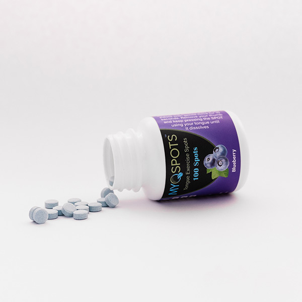 Myospot-bottle-open-blueberry myospots blueberry bottle open